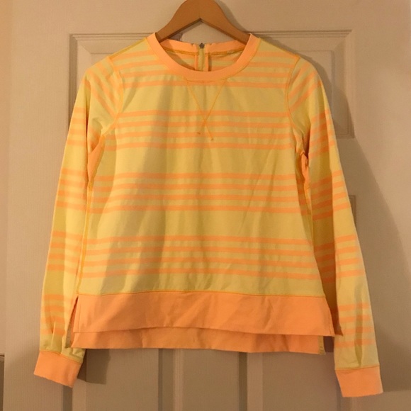 Lululemon Warm Up Crew Ocean Stripe Yellow/Orange - Picture 3 of 7